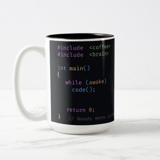 Tasse 2 Couleurs Développeur de code C++ personnalisé Café Programm (Gauche)