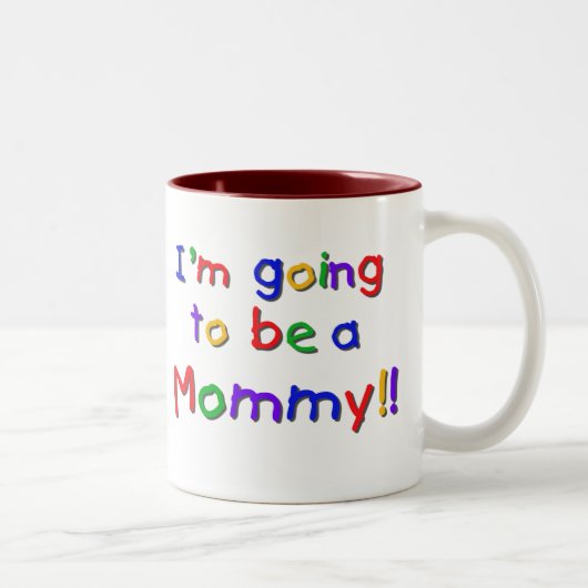 Tasse 2 Couleurs Devenir une maman couleur primaire (Droit)