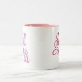 Tasse 2 Couleurs Déverser la citation de thé Girly rose Brown café  (Centre)