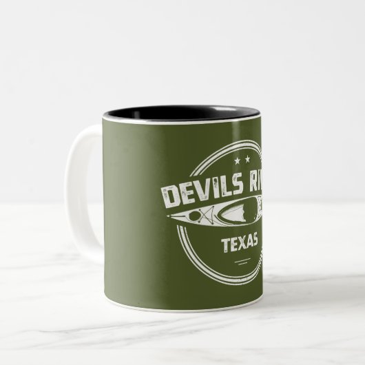 Tasse 2 Couleurs Devils River Texas Kayak (Devant gauche)
