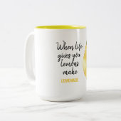 Tasse 2 Couleurs Devis jaune citron amusant (Devant gauche)