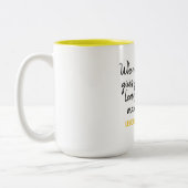 Tasse 2 Couleurs Devis jaune citron amusant (Gauche)