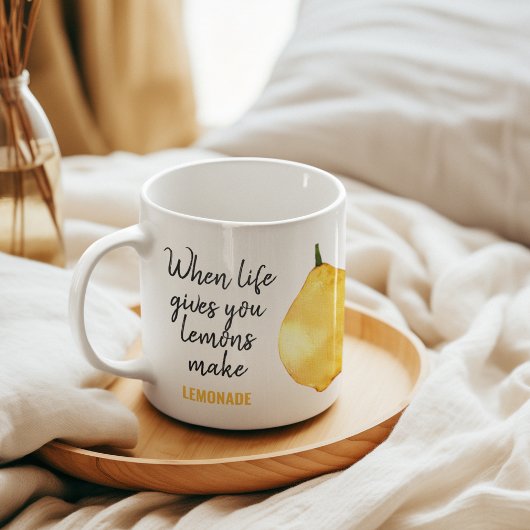 Tasse 2 Couleurs Devis jaune citron amusant