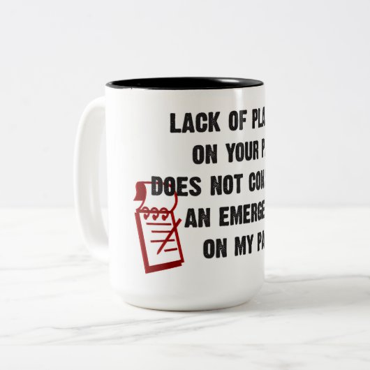 Tasse 2 Couleurs Devis Pour La Journée (Devant gauche)