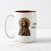 Tasse 2 Couleurs Dévotion sculptée Marie en bois (Gauche)
