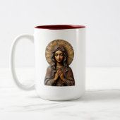 Tasse 2 Couleurs Dévotion sculptée Marie en bois (Gauche)