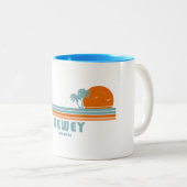 Tasse 2 Couleurs Dewey Beach Delaware Sun Palm Trees (Devant droit)