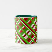 Tasse 2 Couleurs Diagonale de Noël (Centre)