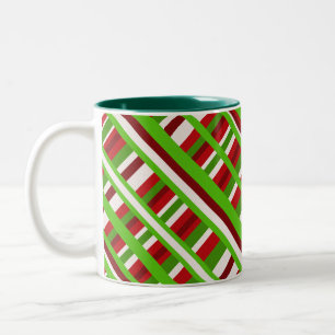 Tasse 2 Couleurs Diagonale de Noël