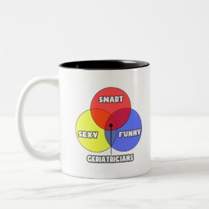 Tasse 2 Couleurs Diagramme de Venn .. Geriatriciens