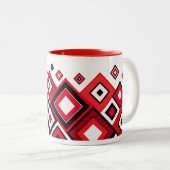 Tasse 2 Couleurs Diamants modernesRetro rouge-noir (Devant droit)
