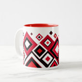 Tasse 2 Couleurs Diamants modernesRetro rouge-noir (Devant gauche)