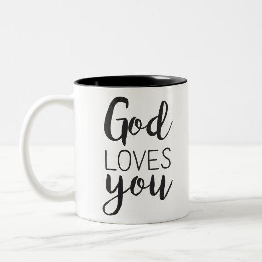 Tasse 2 Couleurs Dieu t'aime (Gauche)