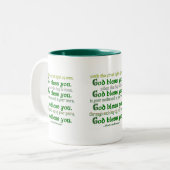 Tasse 2 Couleurs Dieu te bénisse, bénédiction irlandaise (Devant gauche)