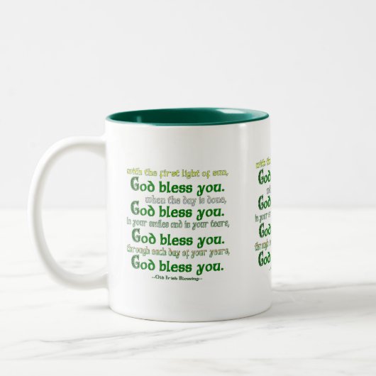 Tasse 2 Couleurs Dieu te bénisse, bénédiction irlandaise (Gauche)