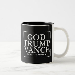 Tasse 2 Couleurs Dieu Trump Vance Dieu bénisse l'Amérique 
