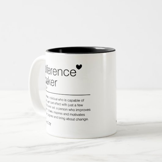 Tasse 2 Couleurs Différence Maker Appréciation Cadeau Enseignant Me (Devant gauche)