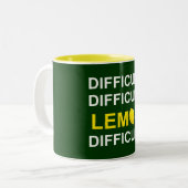 Tasse 2 Couleurs ` Difficile, difficile, citron, difficile' (Devant gauche)