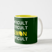 Tasse 2 Couleurs ` Difficile, difficile, citron, difficile' (Devant droit)