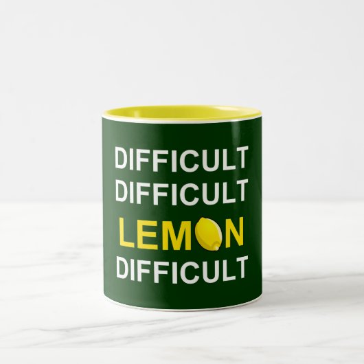 Tasse 2 Couleurs ` Difficile, difficile, citron, difficile' (Centre)