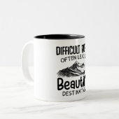 Tasse 2 Couleurs difficult roads leads to beautiful destination  (Devant gauche)