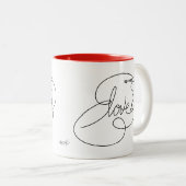 Tasse 2 Couleurs diffusion de l'AMOUR - Nuage gras (Devant droit)