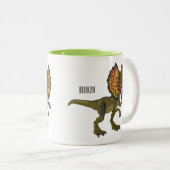 Tasse 2 Couleurs Dilophosaurus dessin animé (Devant droit)