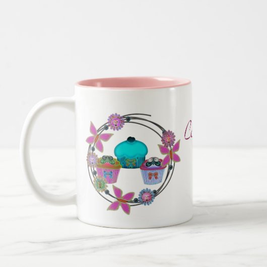 Tasse 2 Couleurs Dimanche de Cupcake (Gauche)