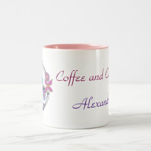 Tasse 2 Couleurs Dimanche de Cupcake (Centre)