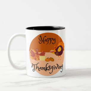 Tasse 2 Couleurs Dinde cuisant pour un joyeux Thanksgiving