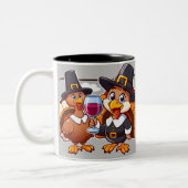 Tasse 2 Couleurs Dinde de Thanksgiving (Gauche)