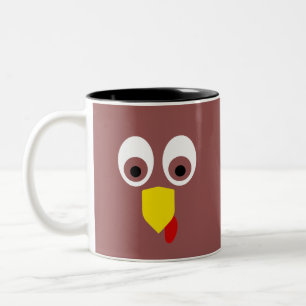 Tasse 2 Couleurs Dinde de Thanksgiving visage