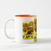 Tasse 2 Couleurs Dindons et poulets (Gauche)