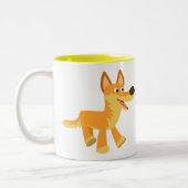 Tasse 2 Couleurs Dingo de dessin animé mignon (Gauche)