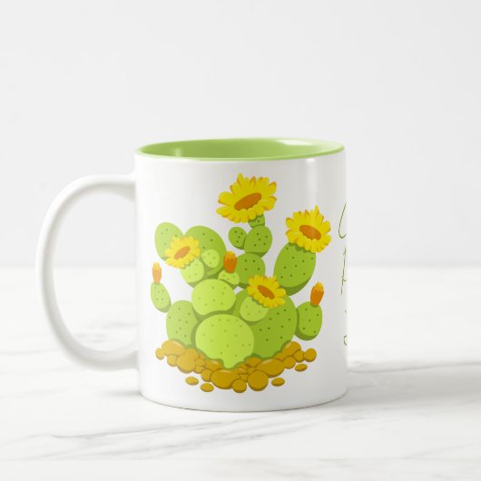 Tasse 2 Couleurs Dingue Plante Lady Cute Cartoon Cactus (Gauche)