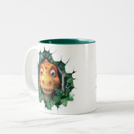 Tasse 2 Couleurs Dinosaure 3D Hot Cocoa Kids (Devant gauche)