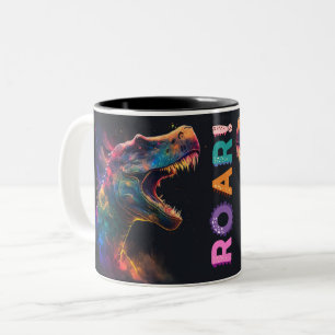 Tasse 2 Couleurs Dinosaure avec préhistorique coloré• Dino pour enf