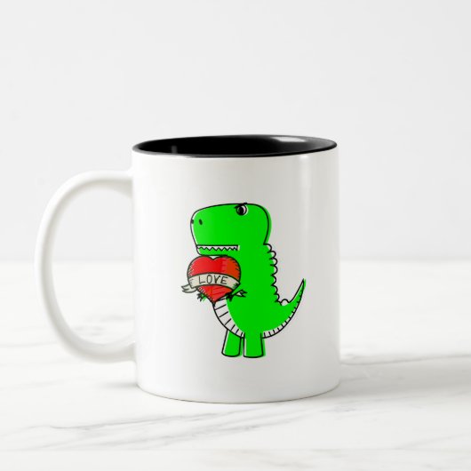 Tasse 2 Couleurs Dinosaure de la Journée des Véntines (Gauche)