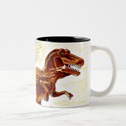 Tasse 2 Couleurs Dinosaure de Rex de Tyrannosaurus (Droit)