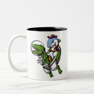 Tasse 2 Couleurs Dinosaure de T-Rex de l'espace d'équitation