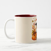 Tasse 2 Couleurs Dinosaure de Thanksgiving mignon (Gauche)