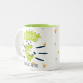 Tasse 2 Couleurs Dinosaure vert ROAR Personnalisé (Devant gauche)