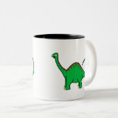 Tasse 2 Couleurs Diplodocus vert (Devant droit)