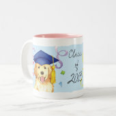 Tasse 2 Couleurs Diplômé de golden retriever (Devant gauche)