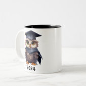 Tasse 2 Couleurs Diplômé de l'école Cute Owl (Devant gauche)