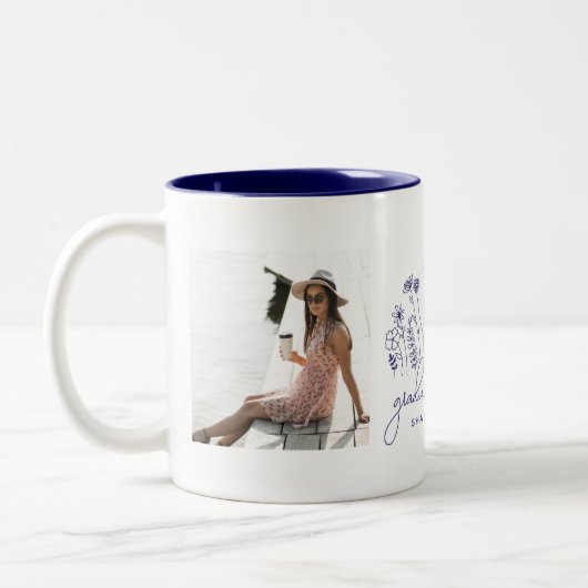 Tasse 2 Couleurs Diplômé moderne Fleur sauvage florissant (Gauche)