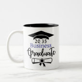 Tasse 2 Couleurs Diplôme sur mesure/major + Diplômé de l'année Pers (Gauche)