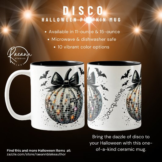 Tasse 2 Couleurs Disco Halloween Citrouille en céramique Musique