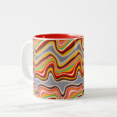 Tasse 2 Couleurs discothèque à ondes rétro (Devant gauche)