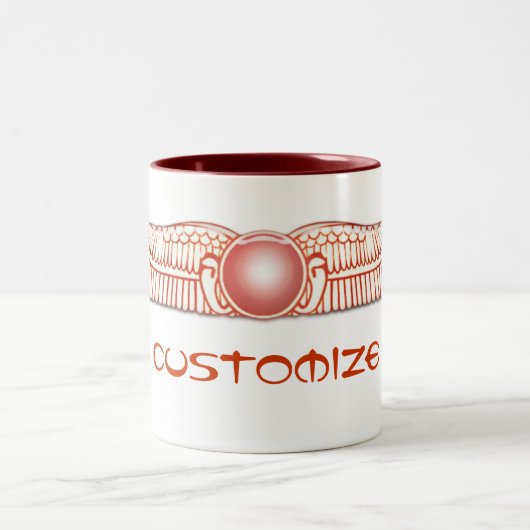 Tasse 2 Couleurs Disque sumérien de Sun à ailes par Anunnaki (Centre)